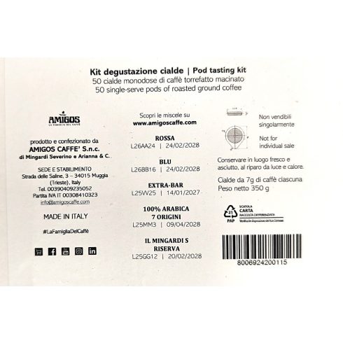 AMIGOS kávé pod, ESE pod válogatás 5 x 10db
