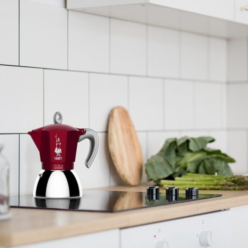 BIALETTI Moka Induction kotyogós kávéfőző 2 csészés piros