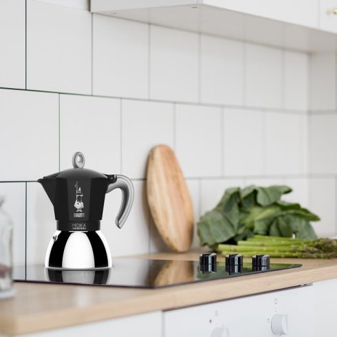 BIALETTI Moka Induction kotyogós kávéfőző 2 csészés fekete 