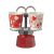 BIALETTI Mini Express kotyogós kávéfőző, 2 adagos piros szivecskés 2 csészés