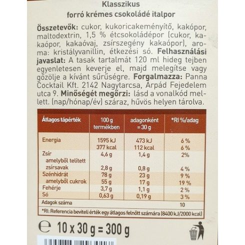Choco Panna forró csoki Klasszikus 30g