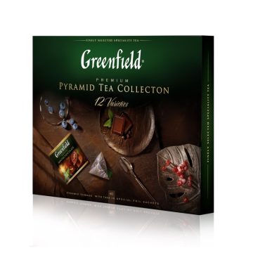   GREENFIELD ajándékcsomag 12 féle piramis tea 60db filterrel