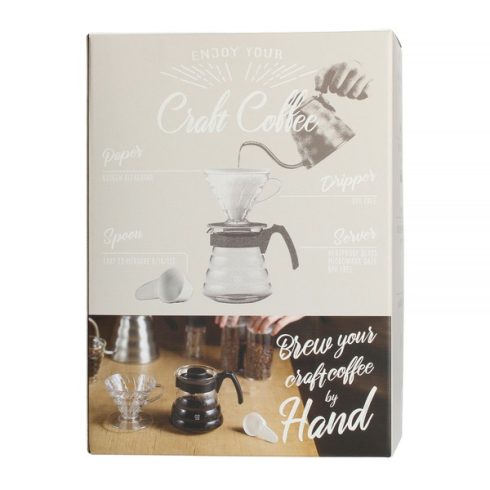 Hario V60-02 dripper, csepegtető, filter kávé készítő szett átlátszó tölcsérrel 