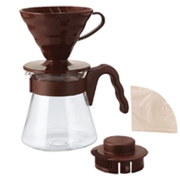   Hario V60-02 dripper, csepegtető, filter kávé készítő szett barna