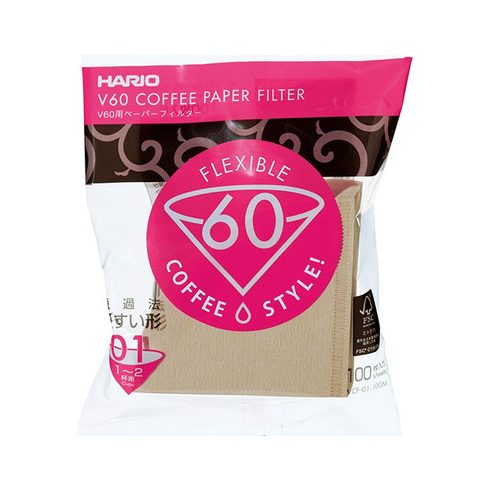 HARIO V60 COFFEE PAPER FILTER  barna 01 VCF-01-100M