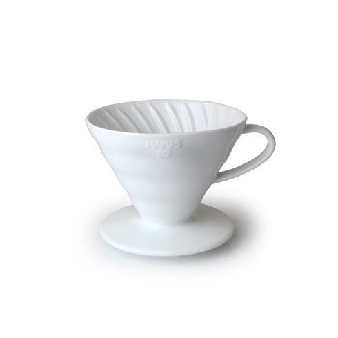 HARIO BLOOM V60-02 kerámia Coffee Dripper fehér, 40 db papír filterrel - környezetbarát csomagolásban