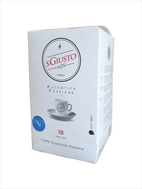 S.GIUSTO koffeinmentes kávépod ESE pod 18x7g S.GIUSTO koffeinmentes kávépod ESE pod 18x7g