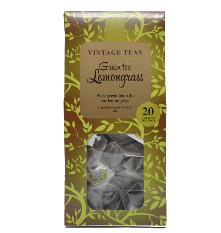 Vintage teapiramis - Zöld tea citromfűvel 20 x 2,5g Vintage teapiramis - Zöld tea citromfűvel 20 x 2,5g